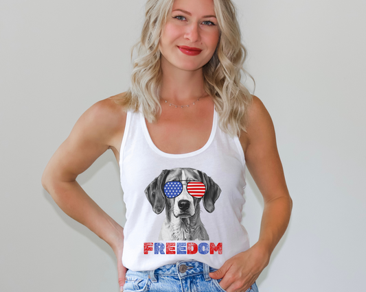 Freedom + Dogs | 4th of July Tank Top | Foxhound