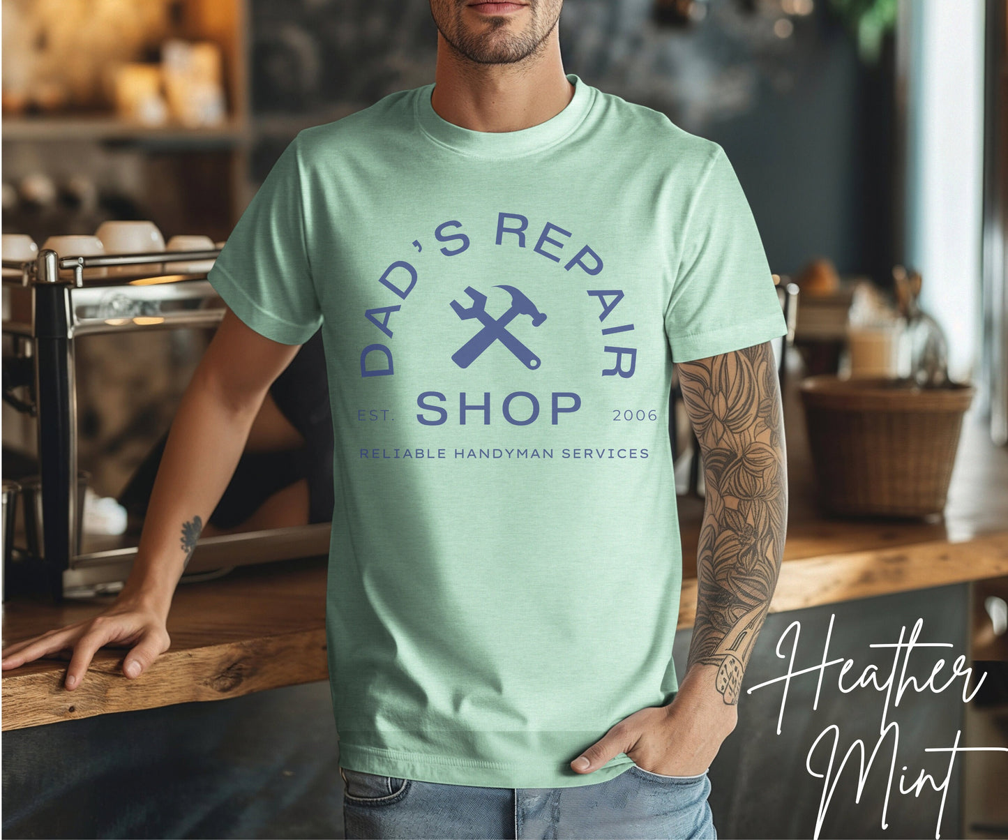 Personalized Father&#39;s Day Tee, Dad&#39;s Repair Shop Tshirt, Mr. Fixit, Dad of All Trades Shirt, Gift For Him, Superdad