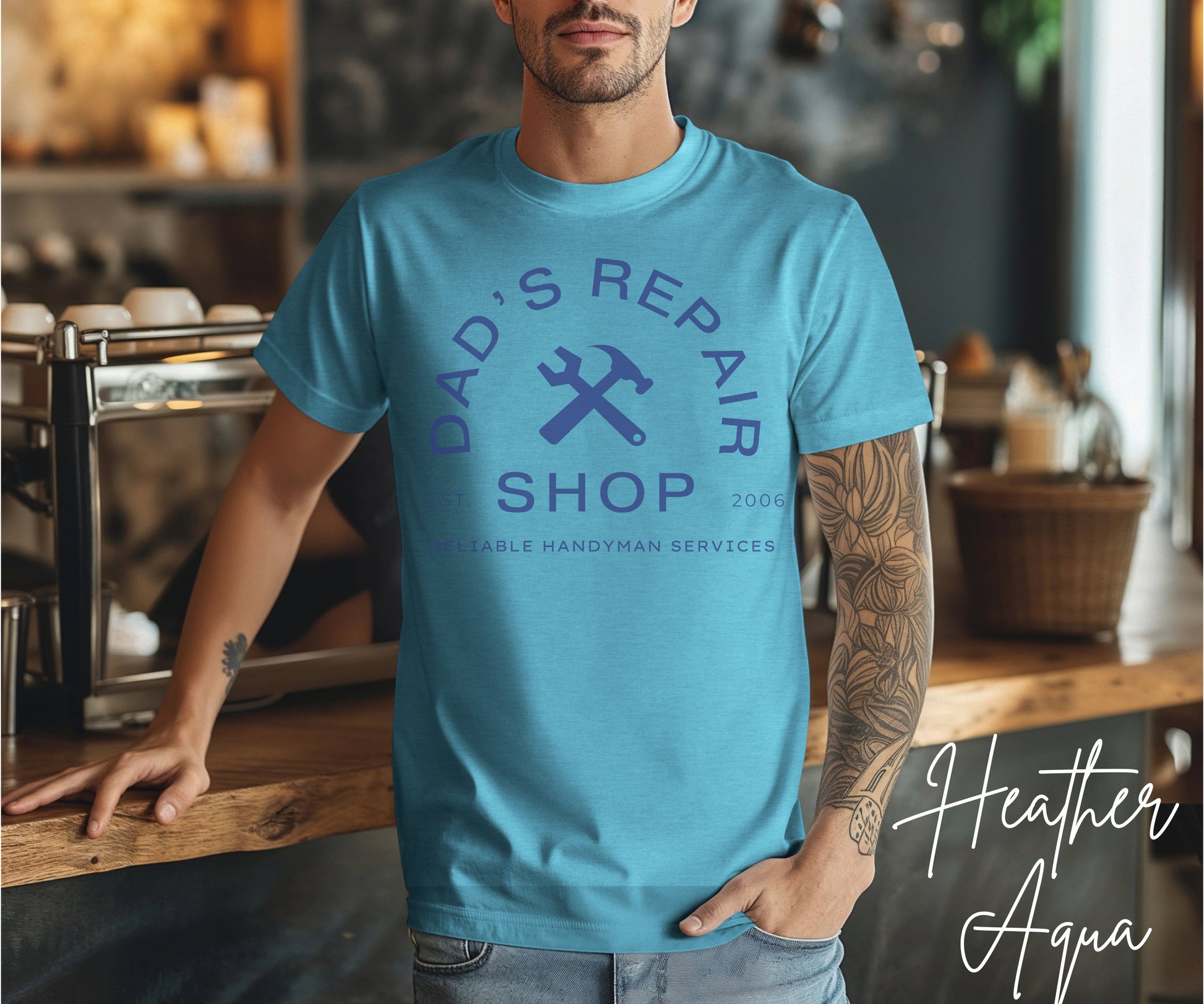 Personalized Father&#39;s Day Tee, Dad&#39;s Repair Shop Tshirt, Mr. Fixit, Dad of All Trades Shirt, Gift For Him, Superdad