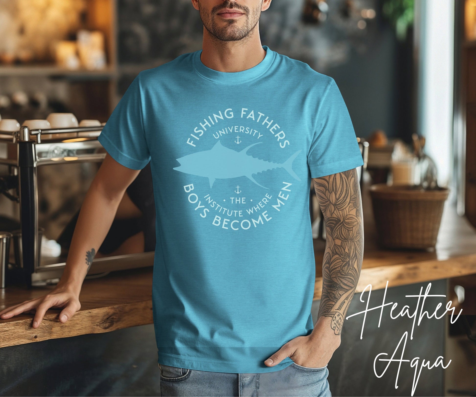 Father&#39;s Day Shirt, Men&#39;s Fishing Tshirt, Gift for Dad, Fishing Fathers, Reel Men, Husband Tee, Cool Fishing T-Shirt, Teach Kids to Fish