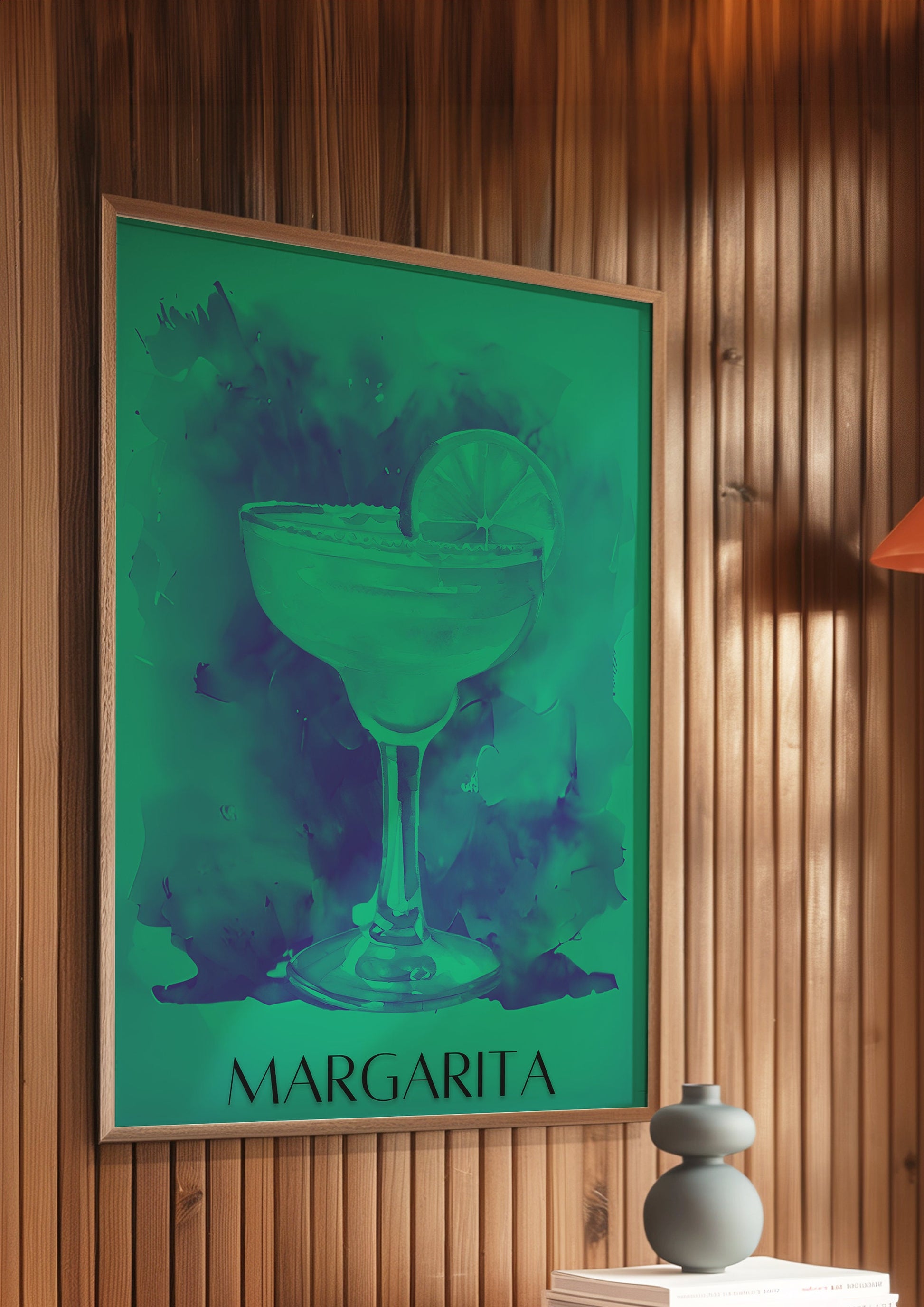 Margarita Poster Print, Bar Cart Decor Cocktail Watercolor, Party Signature Drink Sign, Trendy Wall Canvas Print, Pop Art