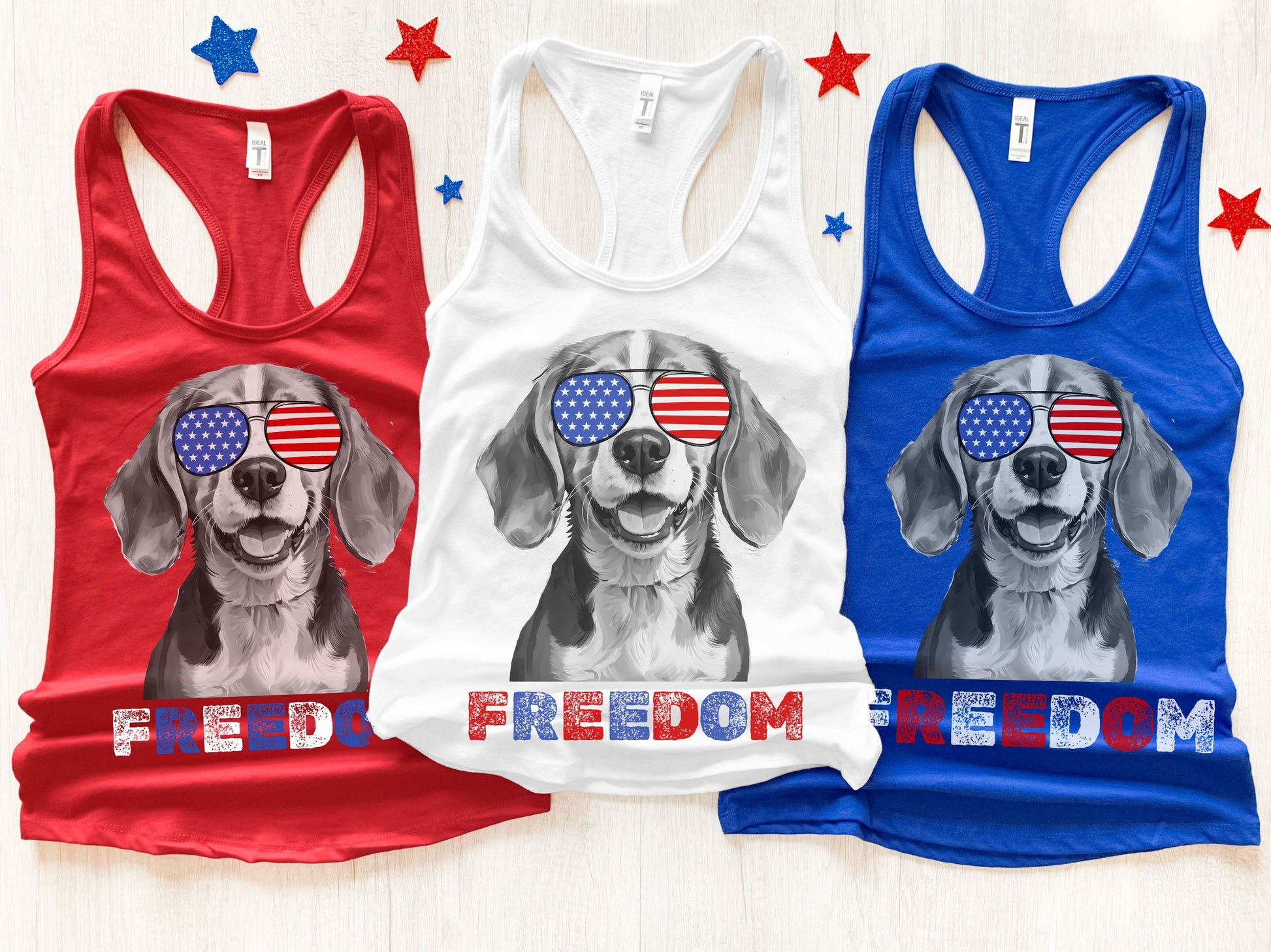 4th of July Tank Beagle, USA Pup Tank, Patriotic Sunglasses, Freedom Tshirt, Americana Tee, Fourth of July, Hound Mama, July 4th