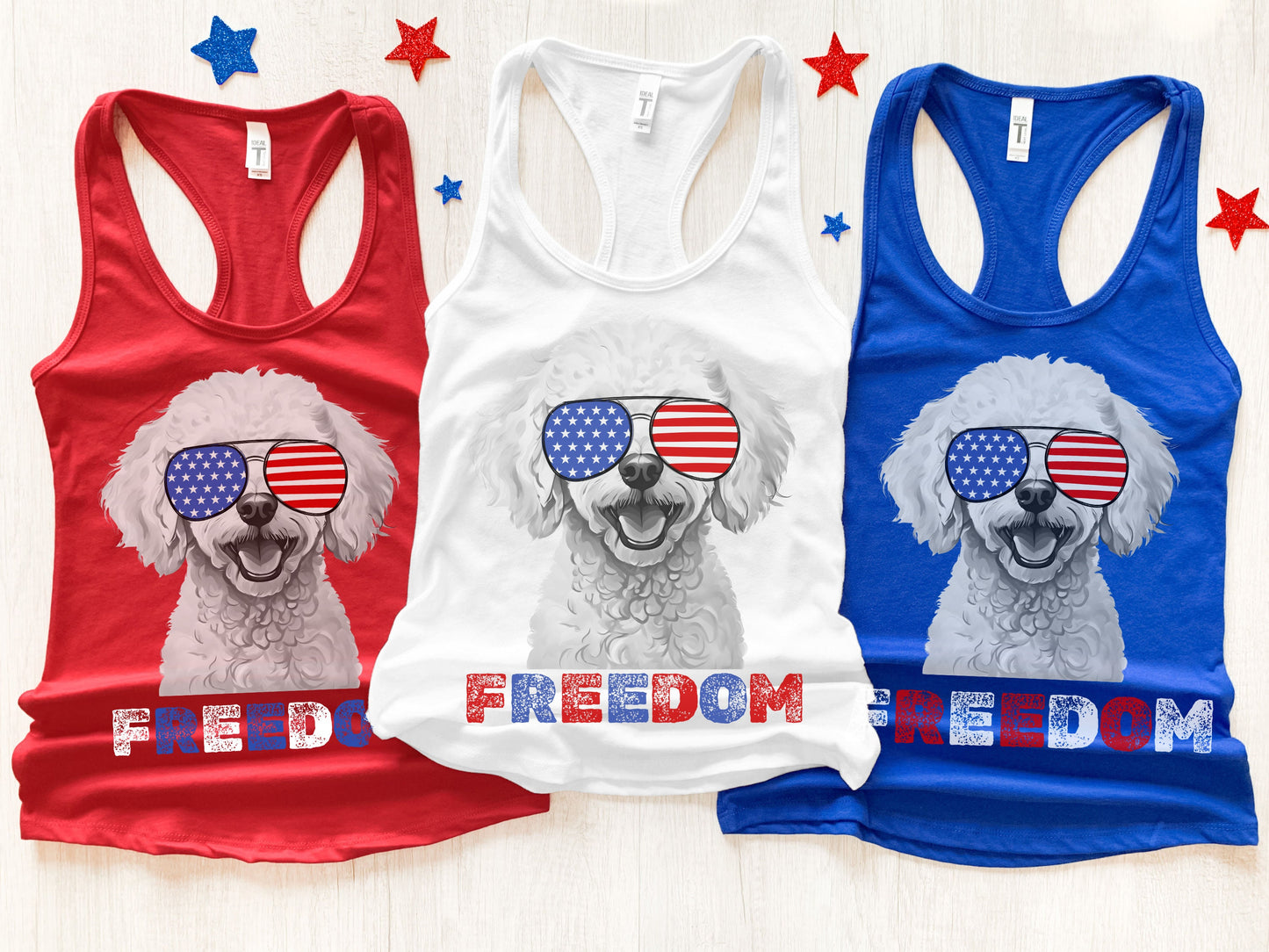 4th of July Tank with Poodle, USA Pup Tank, Patriotic Sunglasses, Freedom Tshirt, Americana Tee, Fourth of July, Toy Poodle Mama, July 4th