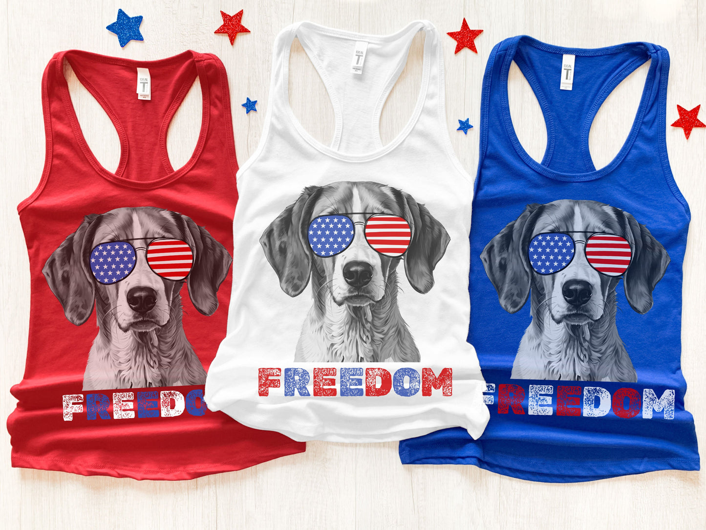 4th of July Tank Foxhound, USA Pup Tank, Patriotic Sunglasses, Freedom Tshirt, Americana Tee, Fourth of July, Hound Mama, July 4th