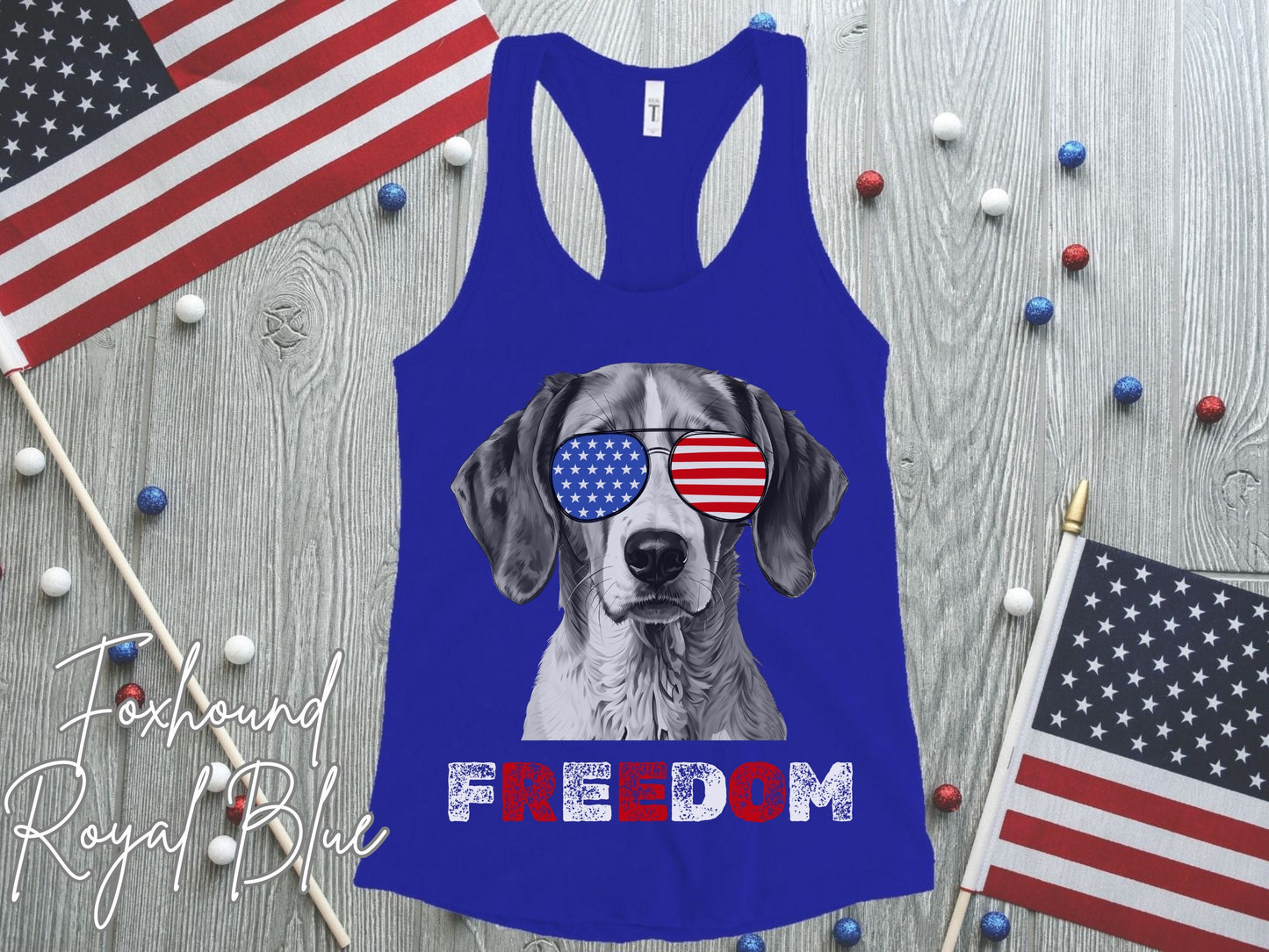 4th of July Tank Foxhound, USA Pup Tank, Patriotic Sunglasses, Freedom Tshirt, Americana Tee, Fourth of July, Hound Mama, July 4th