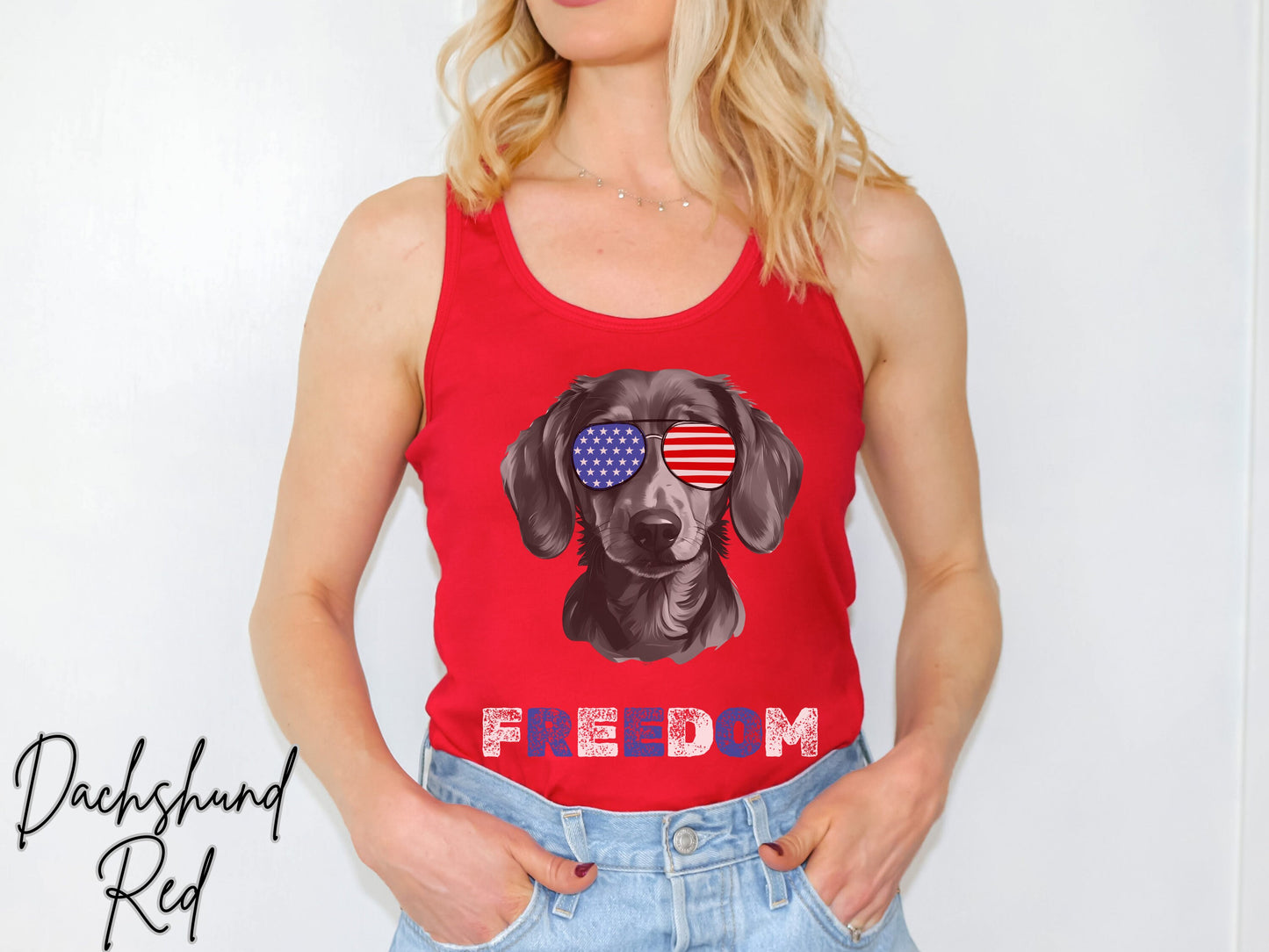 4th of July Tank Dachshund, USA Pup Tank, Patriotic Sunglasses, Freedom Tshirt, Americana Tee, Fourth of July, Hot Dog Mama, July 4th