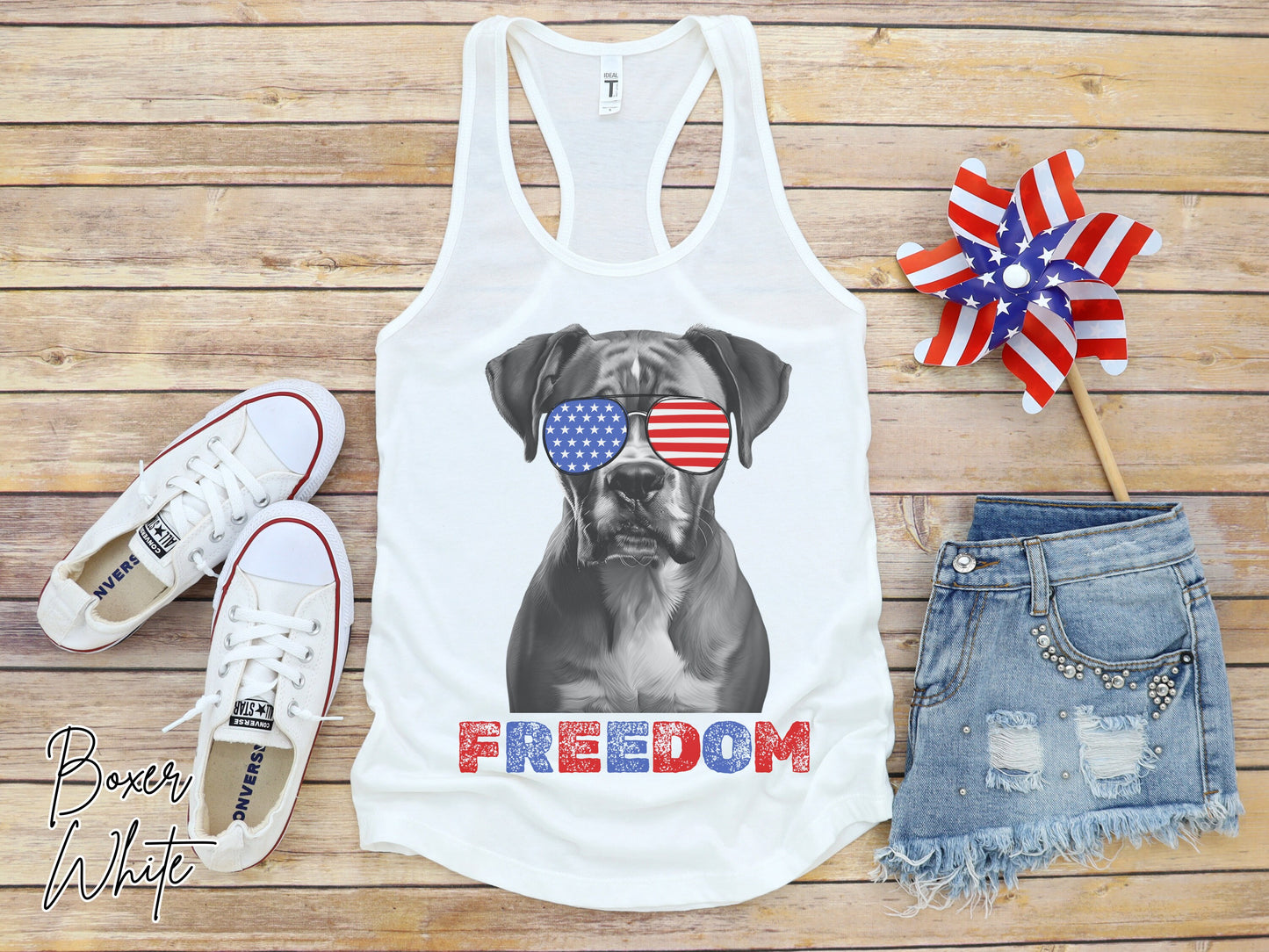 4th of July Tank Boxer, USA Pup Tank, Patriotic Sunglasses, Freedom Tshirt, Americana Tee, Fourth of July, Boxer Mama, July 4th