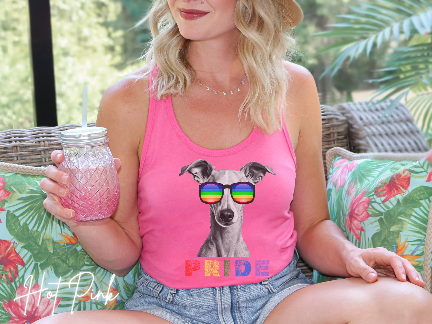 Pride Tank Top Italian Greyhound, LGBTQIA, Rainbow Pride, LGBTQ+ tshirt, Pride Month, Women&#39;s Tank, Gay 2024, Grey Mama, Pride Parade