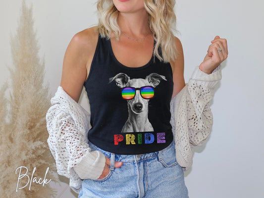 Pride Tank Top Italian Greyhound, LGBTQIA, Rainbow Pride, LGBTQ+ tshirt, Pride Month, Women&#39;s Tank, Gay 2024, Grey Mama, Pride Parade