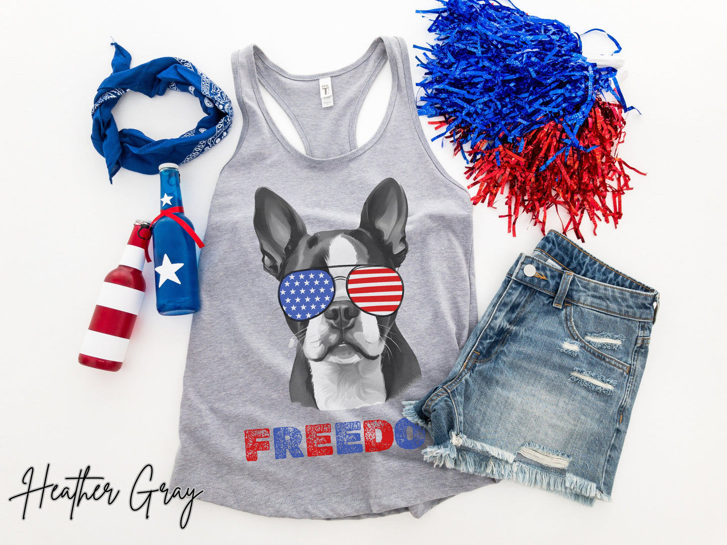 4th of July Tank Boston Terrier, USA Pup Tank, Patriotic Sunglasses, Freedom Tshirt, Americana Tee, Fourth of July, Boston Mama, July 4th