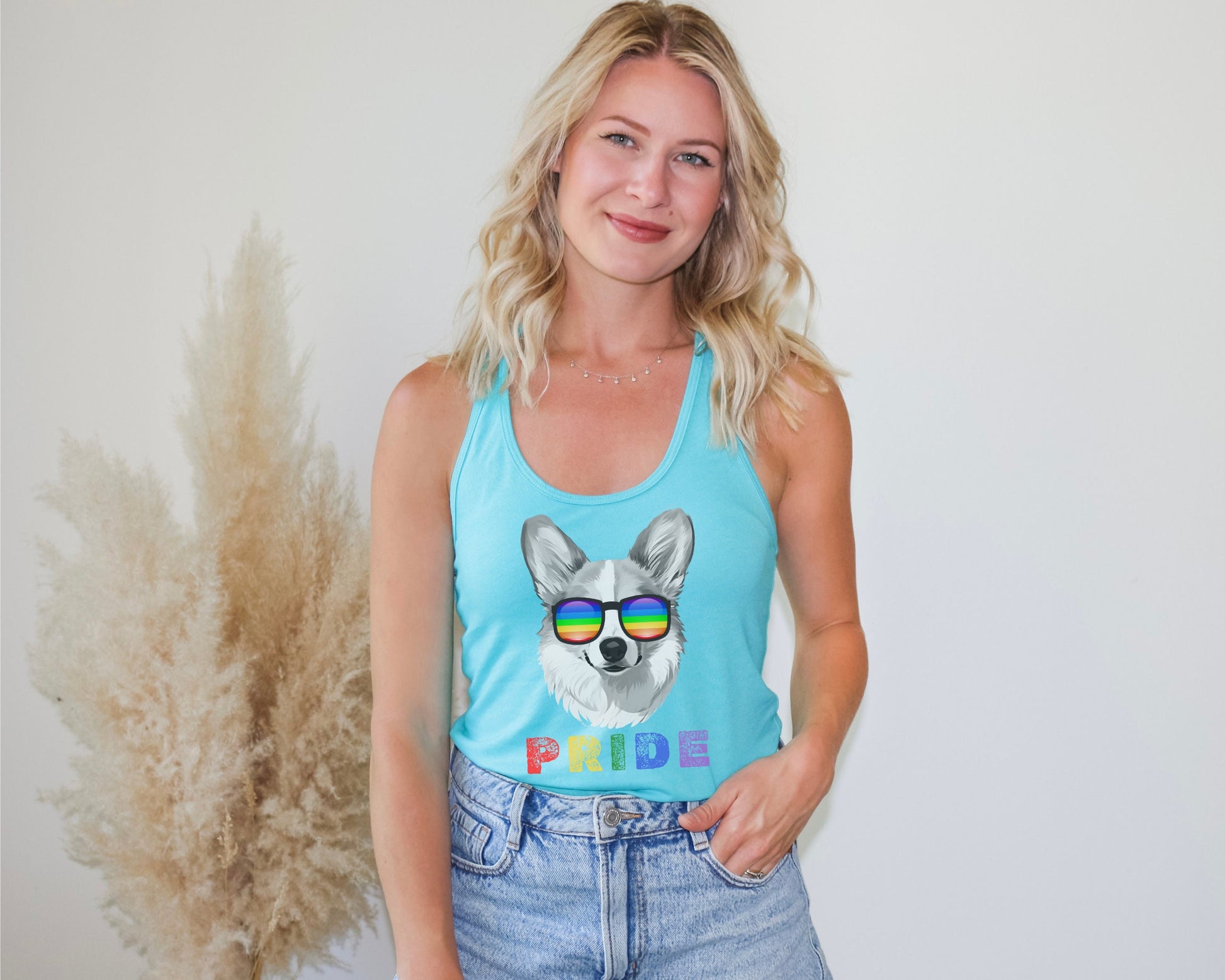 Pride Tank Top Corgi, LGBTQIA, Rainbow Pride, LGBTQ+ tshirt, Pride Month Tank, Women&#39;s Tank, Gay 2024, Corgi Mama, Pride Parade Apparel