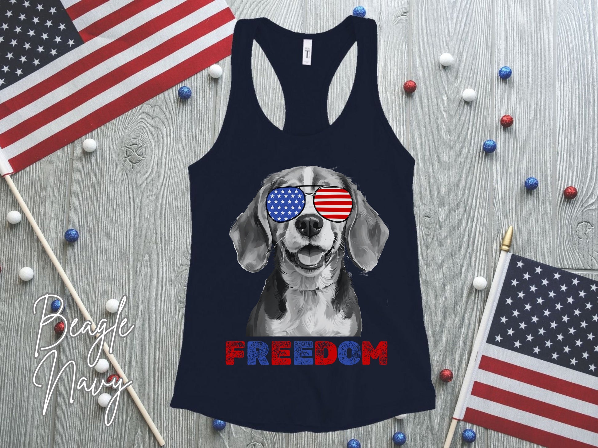 4th of July Tank Beagle, USA Pup Tank, Patriotic Sunglasses, Freedom Tshirt, Americana Tee, Fourth of July, Hound Mama, July 4th