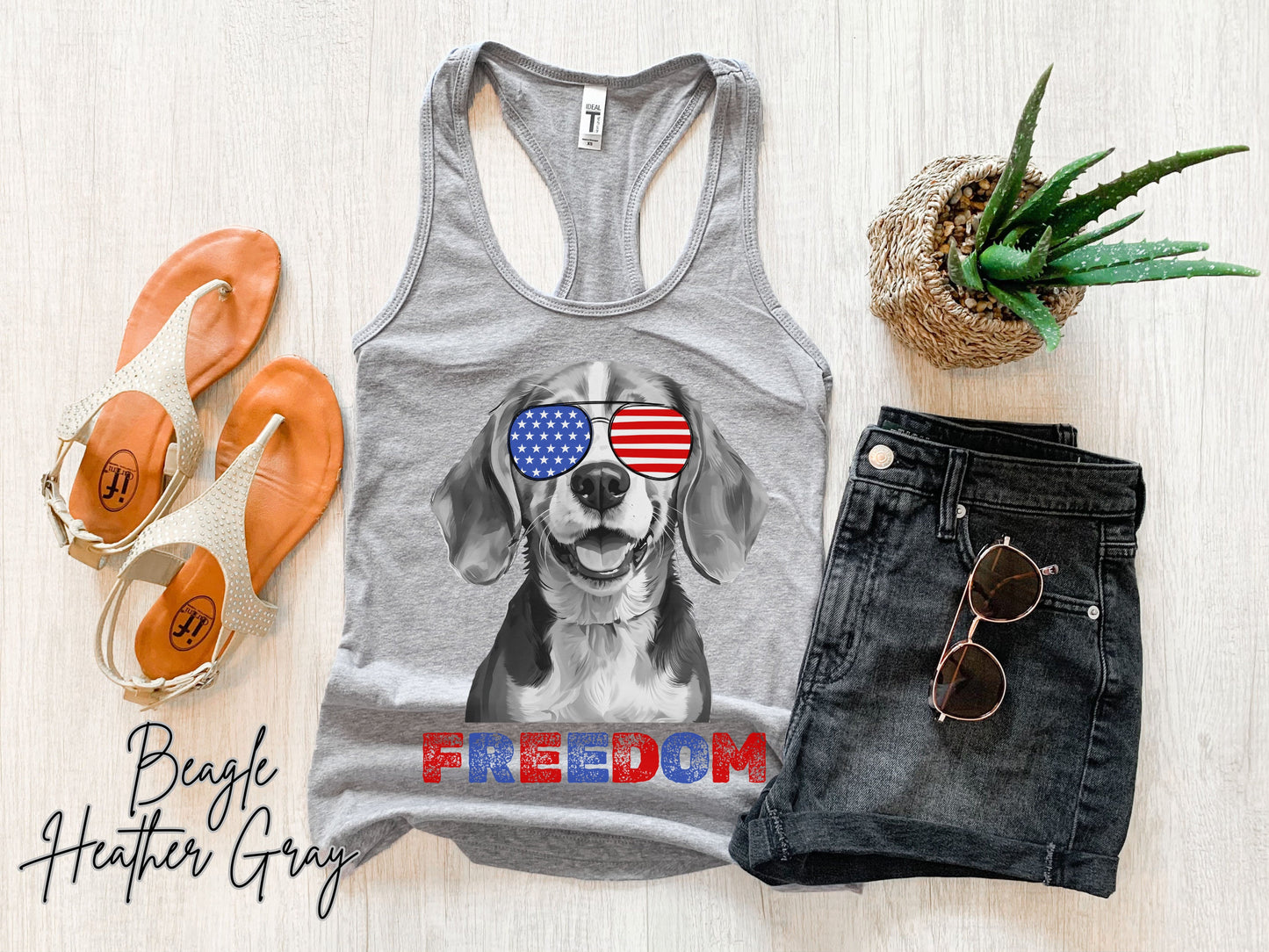 4th of July Tank Beagle, USA Pup Tank, Patriotic Sunglasses, Freedom Tshirt, Americana Tee, Fourth of July, Hound Mama, July 4th