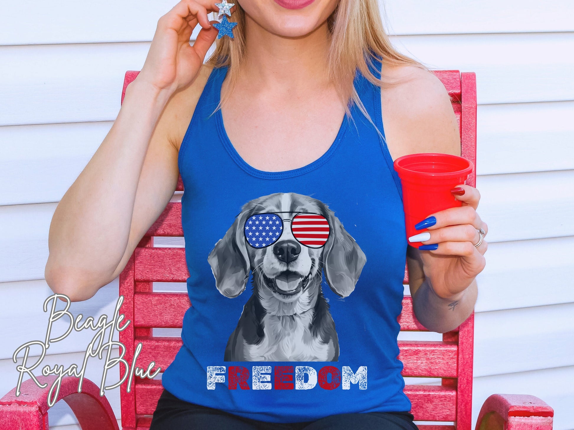 4th of July Tank Beagle, USA Pup Tank, Patriotic Sunglasses, Freedom Tshirt, Americana Tee, Fourth of July, Hound Mama, July 4th