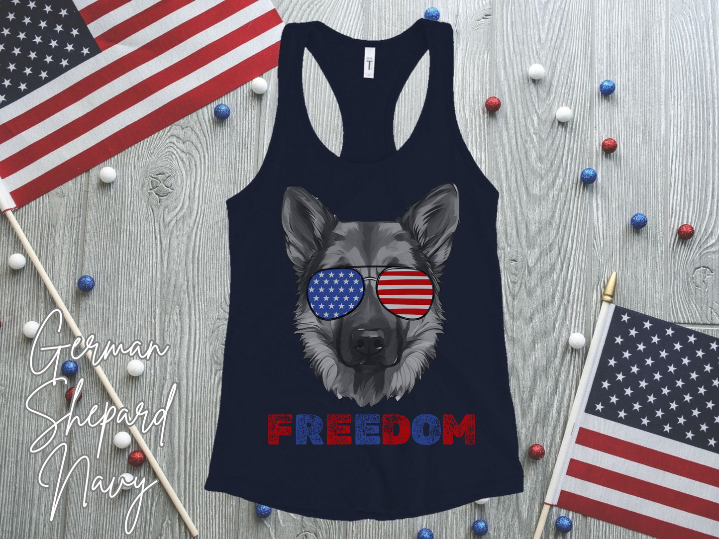 4th of July Tank German Shepard, USA Pup Tank, Patriotic Sunglasses, Freedom Tshirt, Americana Tee, Fourth of July, Shepard Mama, July 4th