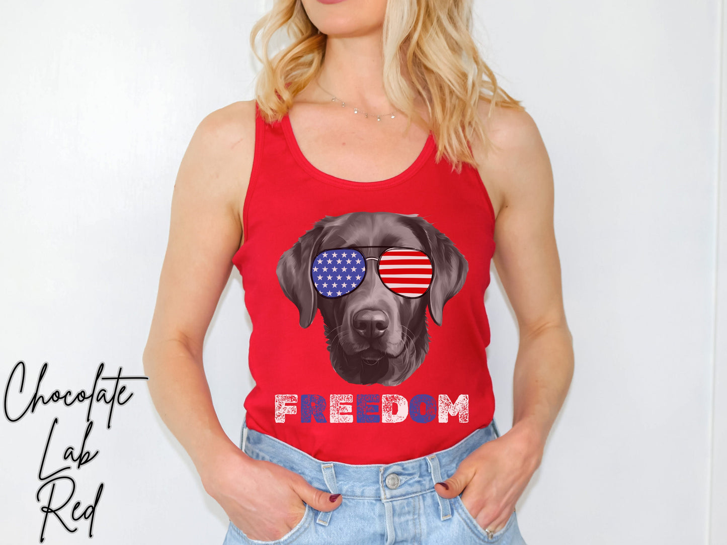 4th of July Tank Chocolate Lab, USA Pup Tank, Patriotic Sunglasses, Freedom Tshirt, Americana Tee, Fourth of July, Lab Mama, July 4th