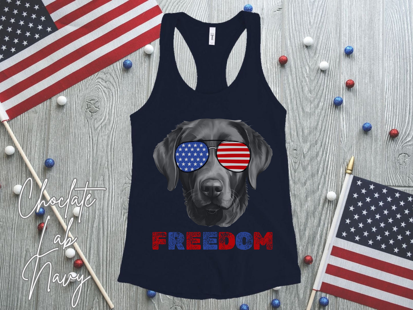 4th of July Tank Chocolate Lab, USA Pup Tank, Patriotic Sunglasses, Freedom Tshirt, Americana Tee, Fourth of July, Lab Mama, July 4th