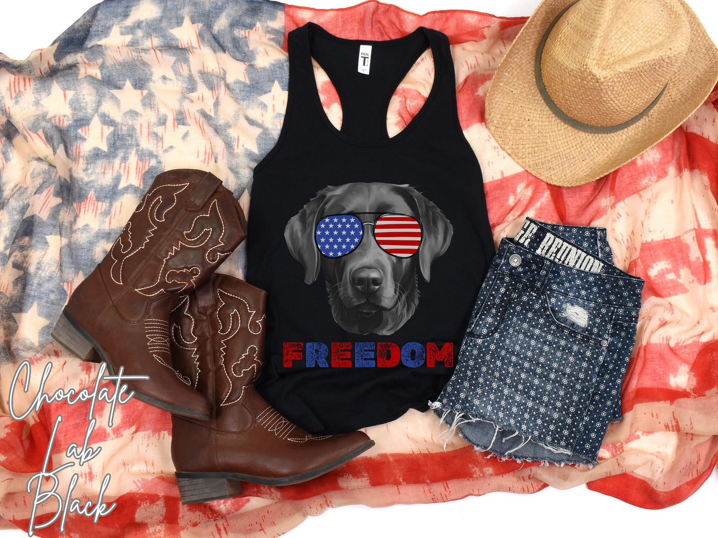 4th of July Tank Chocolate Lab, USA Pup Tank, Patriotic Sunglasses, Freedom Tshirt, Americana Tee, Fourth of July, Lab Mama, July 4th