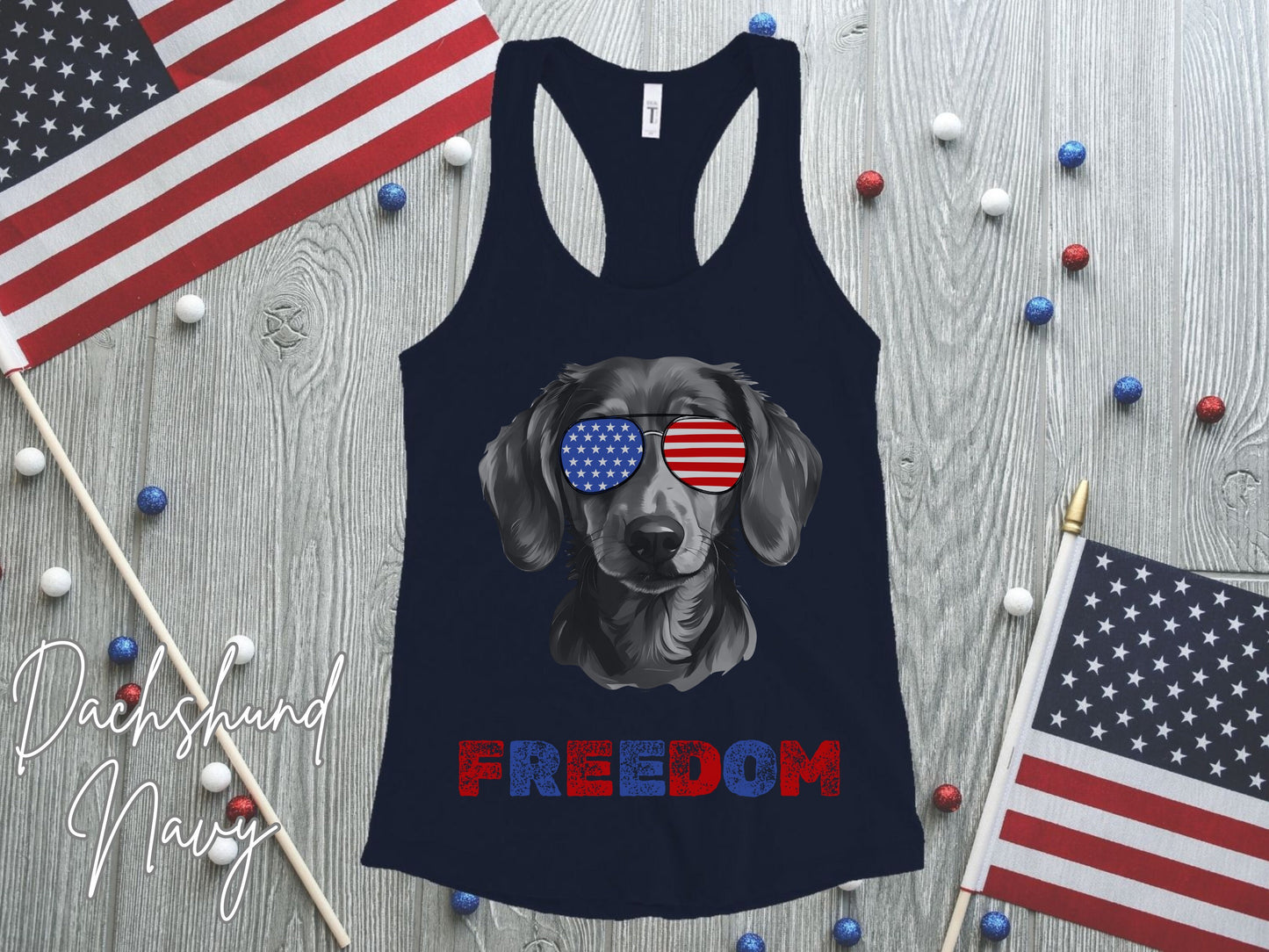 4th of July Tank Dachshund, USA Pup Tank, Patriotic Sunglasses, Freedom Tshirt, Americana Tee, Fourth of July, Hot Dog Mama, July 4th