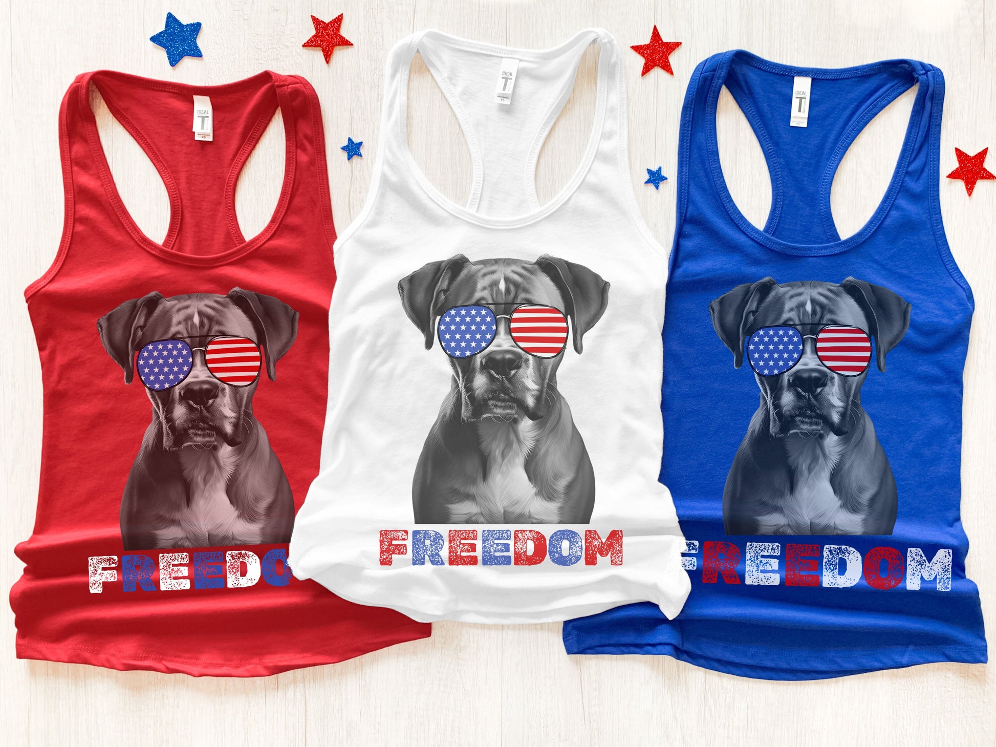 4th of July Tank Boxer, USA Pup Tank, Patriotic Sunglasses, Freedom Tshirt, Americana Tee, Fourth of July, Boxer Mama, July 4th