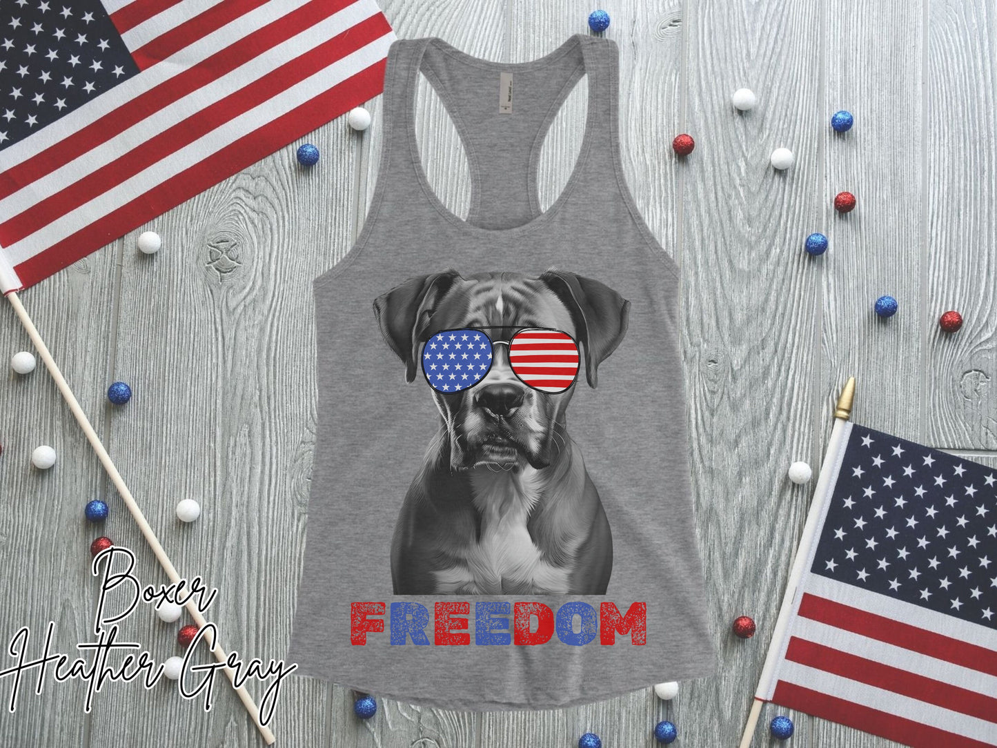 4th of July Tank Boxer, USA Pup Tank, Patriotic Sunglasses, Freedom Tshirt, Americana Tee, Fourth of July, Boxer Mama, July 4th