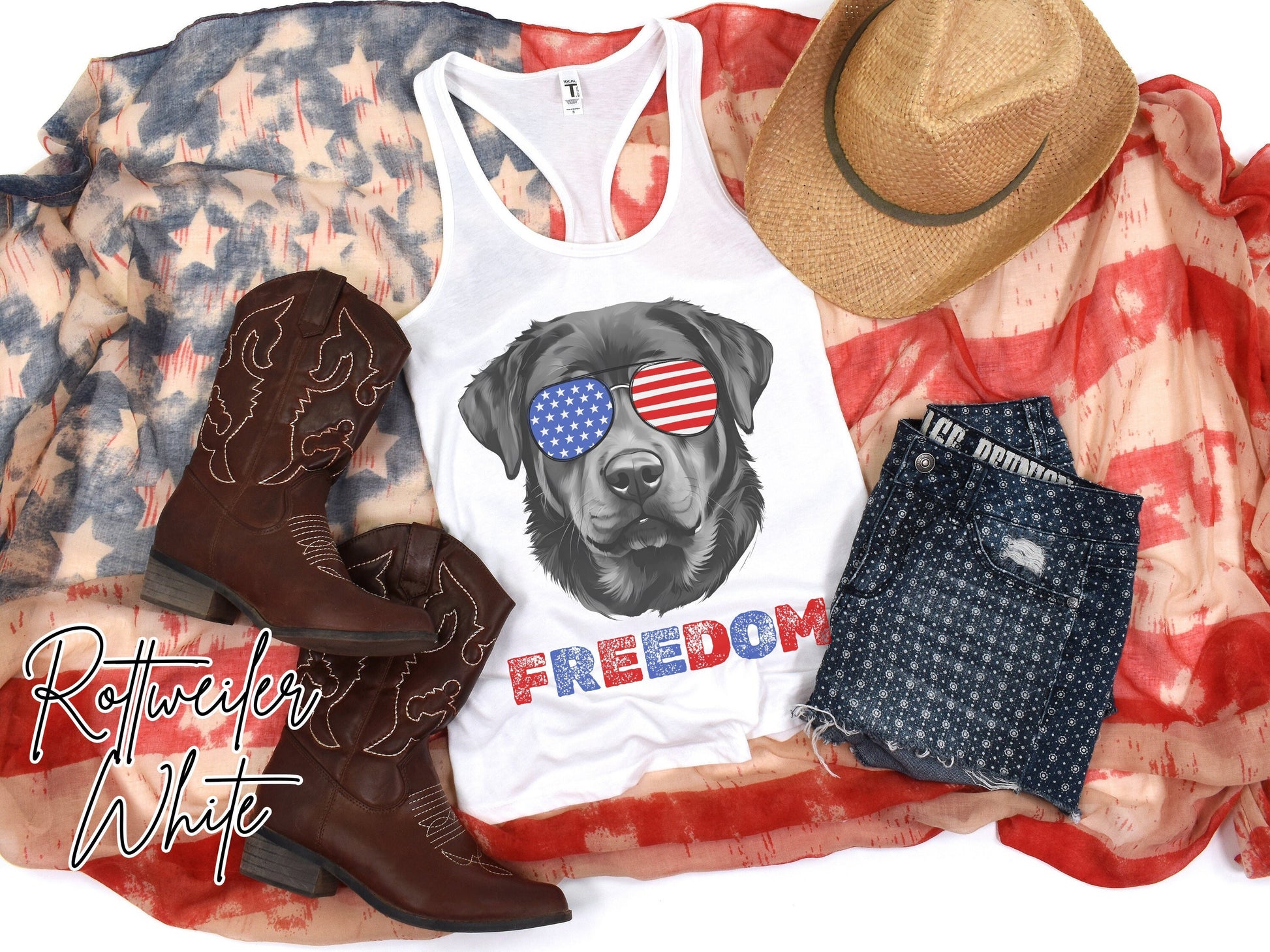 4th of July Tank Rottweiler, USA Pup Tank, Patriotic Sunglasses, Freedom Tshirt, Americana Tee, Fourth of July, Rottie Mama, July 4th