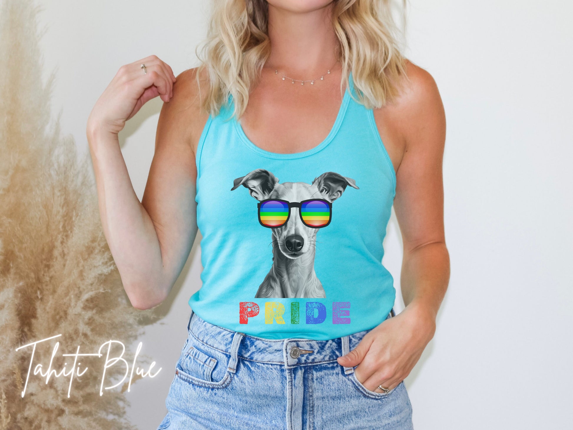 Pride Tank Top Italian Greyhound, LGBTQIA, Rainbow Pride, LGBTQ+ tshirt, Pride Month, Women&#39;s Tank, Gay 2024, Grey Mama, Pride Parade