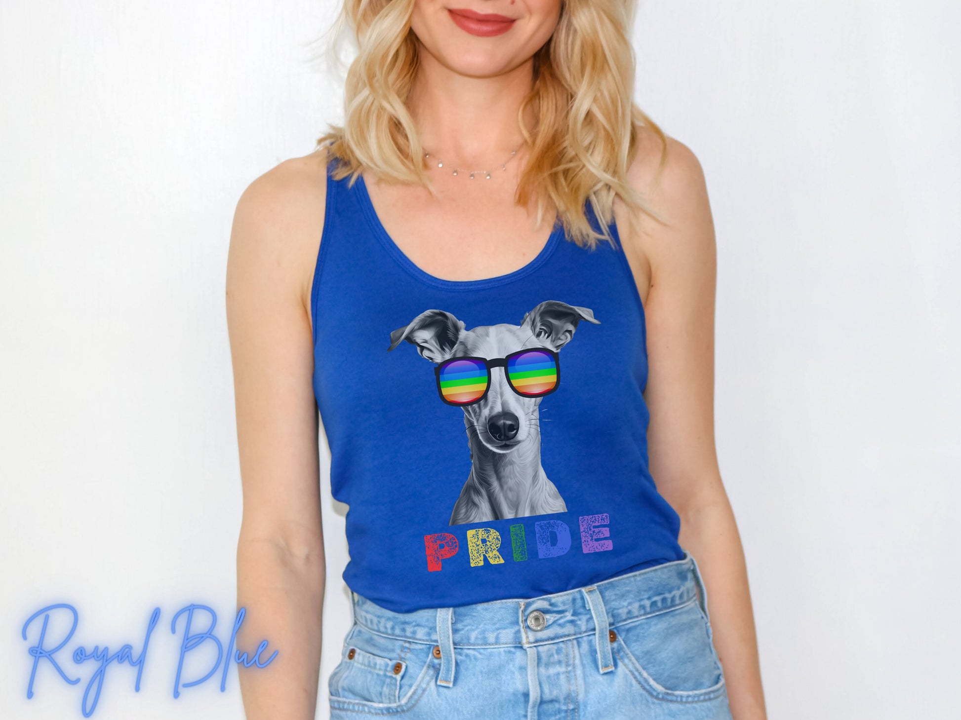 Pride Tank Top Italian Greyhound, LGBTQIA, Rainbow Pride, LGBTQ+ tshirt, Pride Month, Women&#39;s Tank, Gay 2024, Grey Mama, Pride Parade